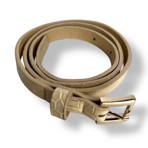 Woman's Tommy Hilfiger Light Tan Croco Leather Belt Size 6